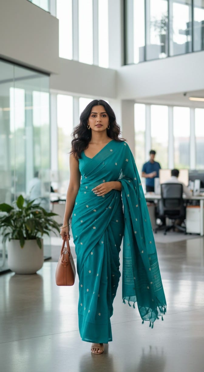Mul cotton saree